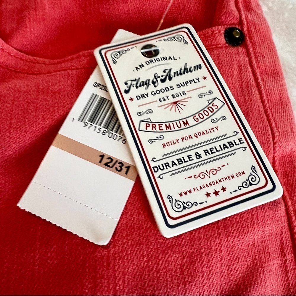 NEW Flag and Anthem High Rise Short size 12 / 31 Faded Red - Picture 2 of 9